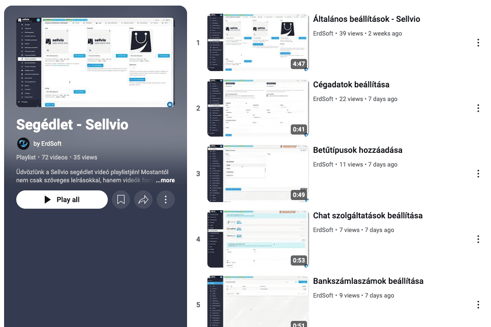 Fedezd fel a Sellvio új oktatóvideóit és újdonságait!