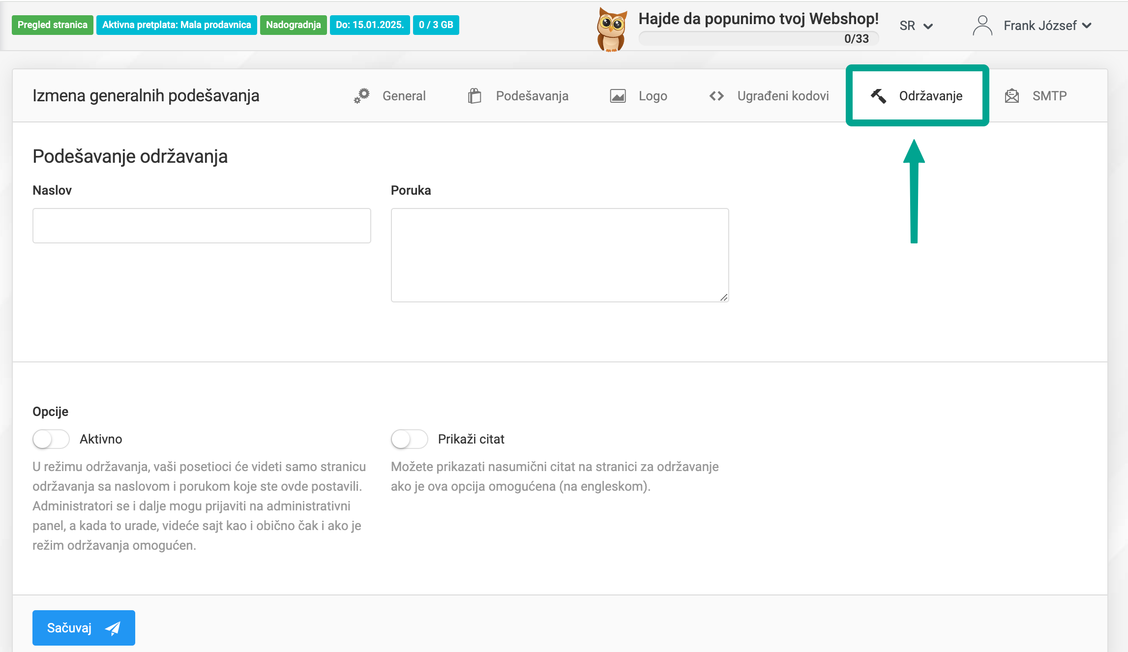 Sistem web prodavnice za iznajmljivanje: v5.1.0