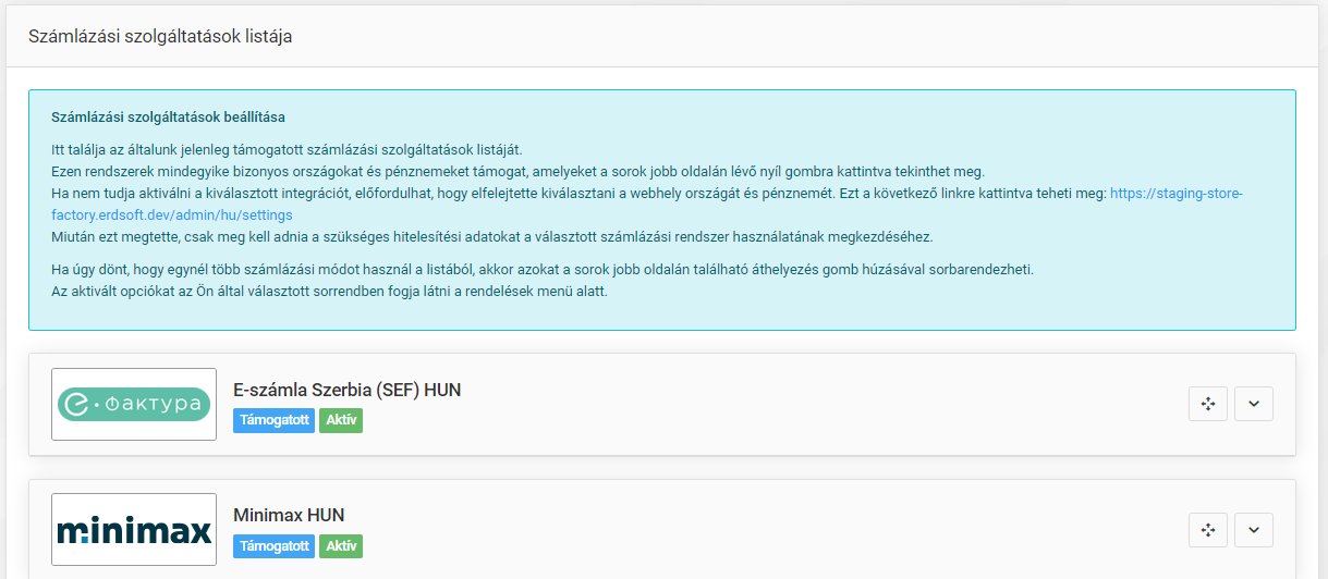 Számlázási szolgáltatások