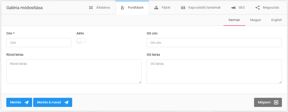 Galériák és kezelésük