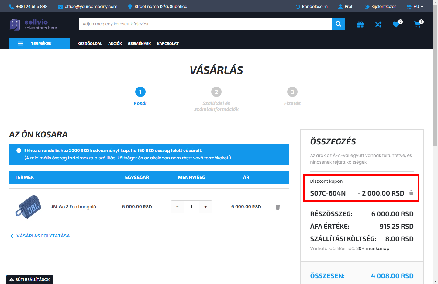 Kuponok használata