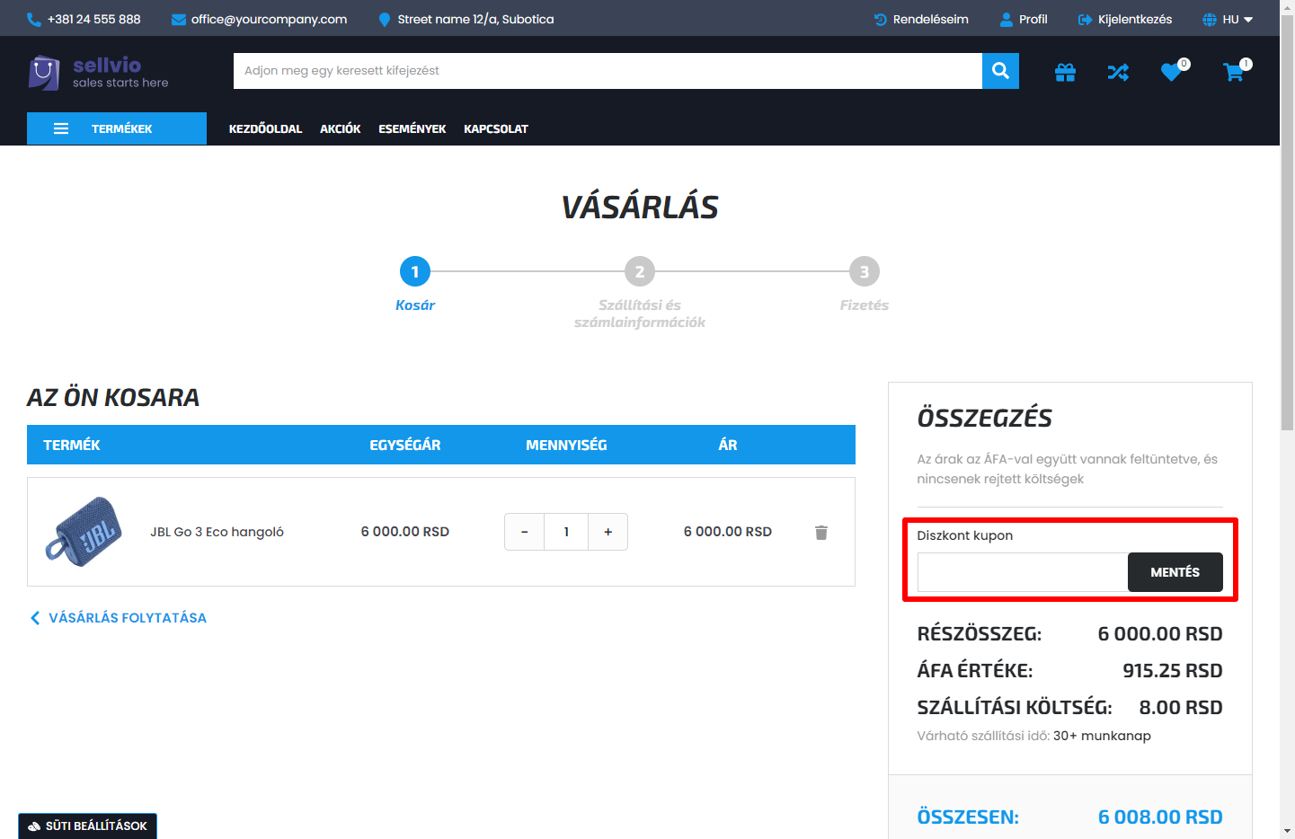 Kuponok használata