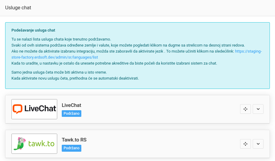 Usluge chat
